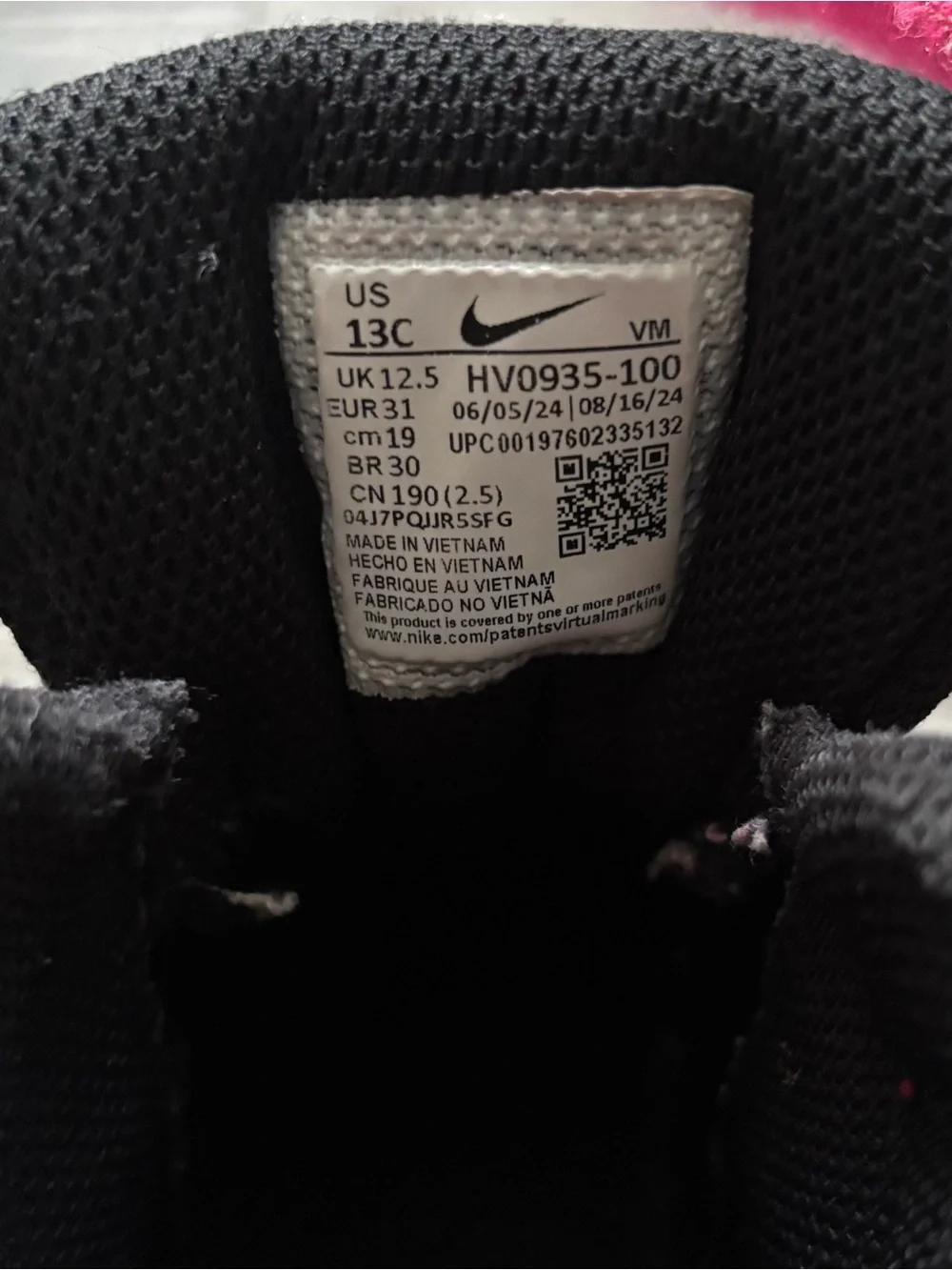 Nike Kids High-Top Sneakers in Black, White & Hot Pink